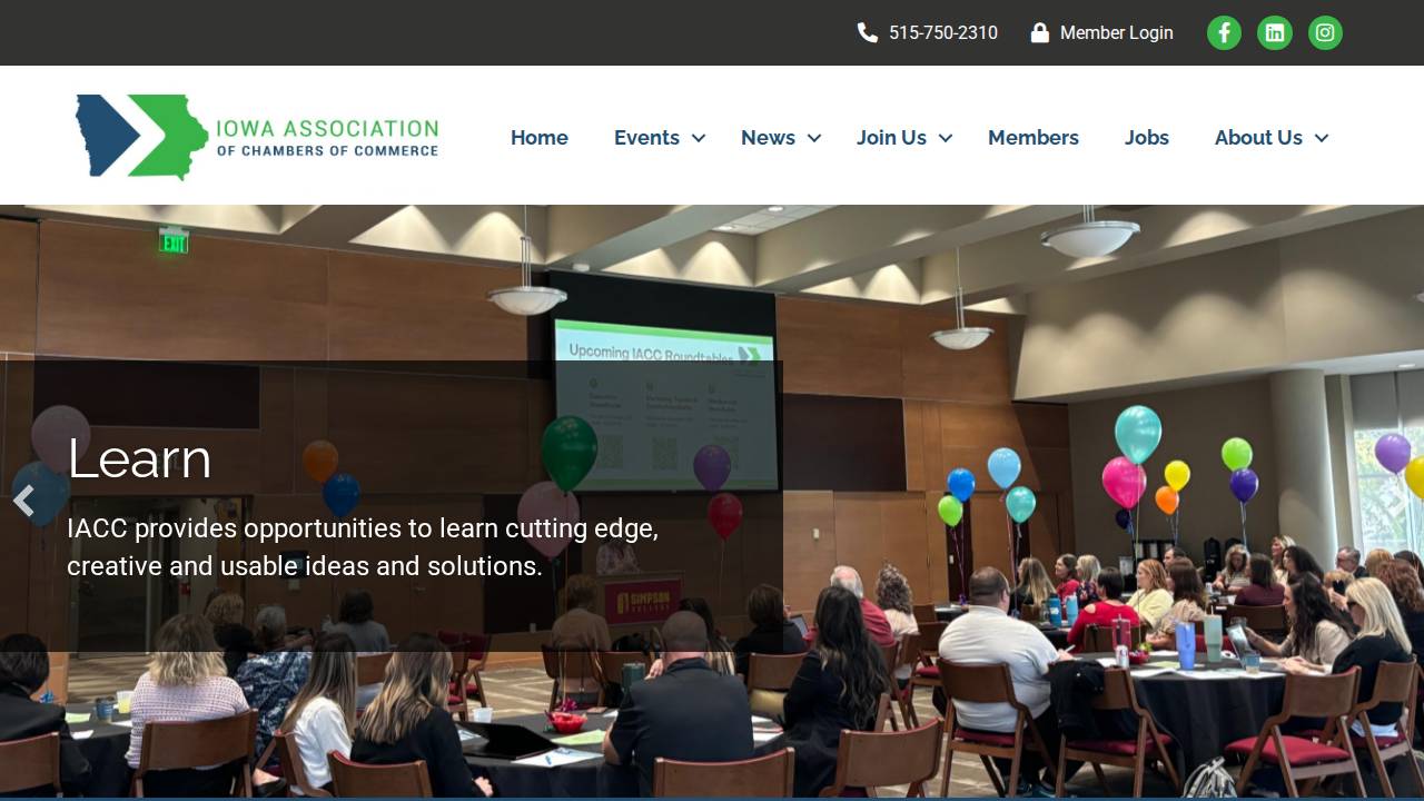Iowa Chamber OF Commerce Execu website screenshot
