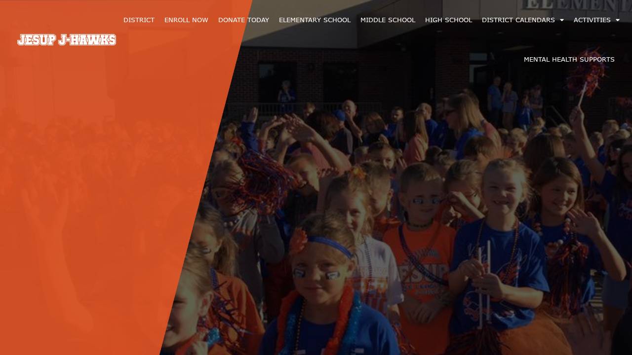 Jesup Community School District website screenshot