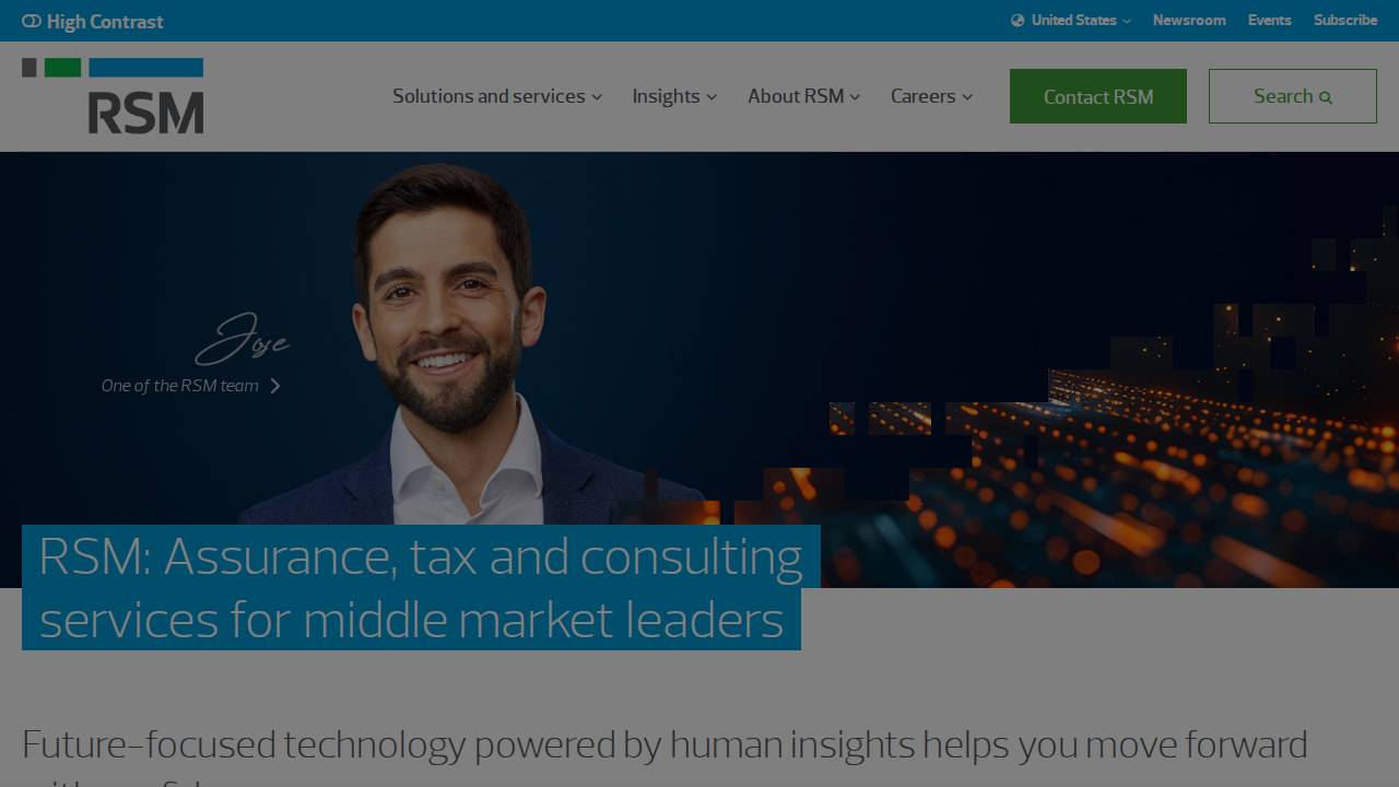 RSM US LLP website screenshot