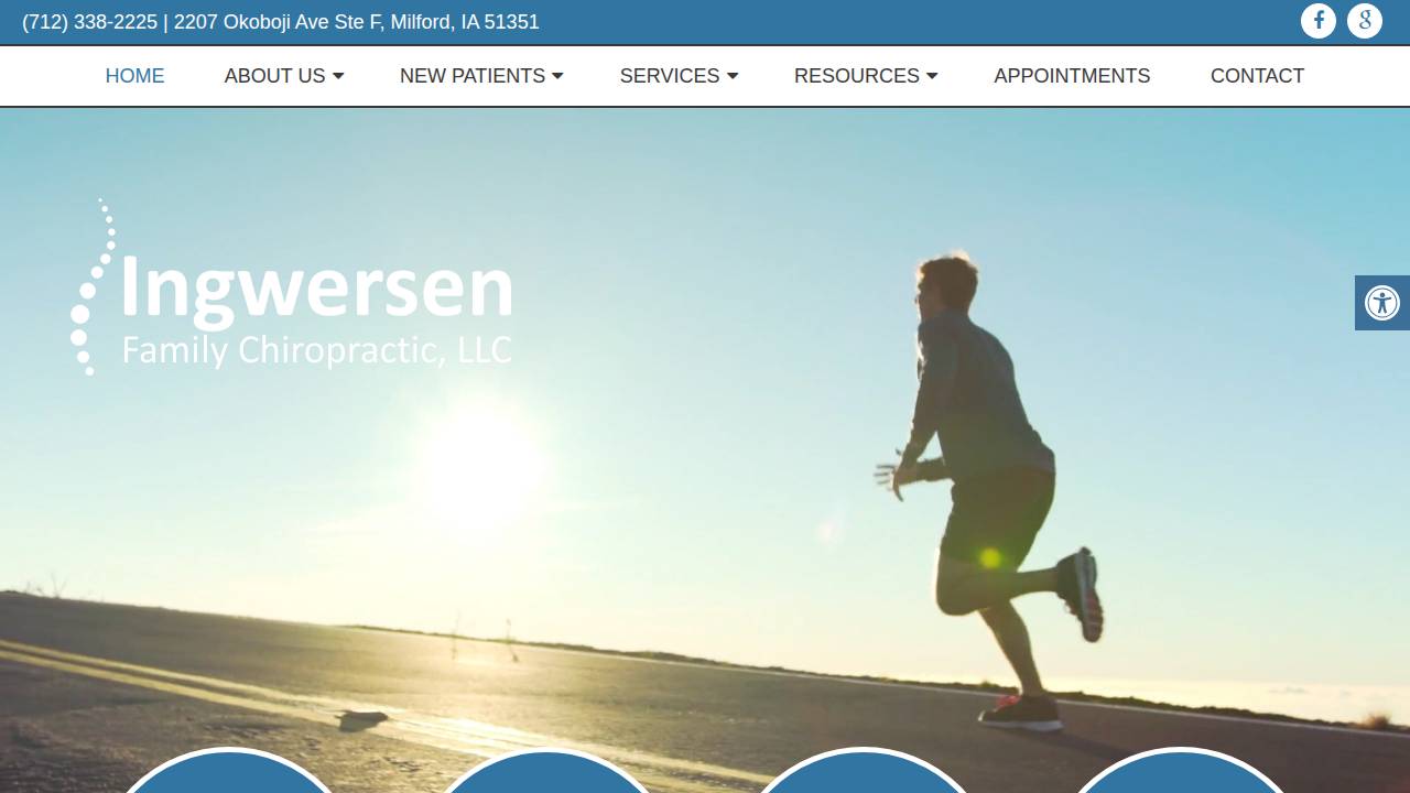 Ingwersen Family Chiropractic Llc, Ingwersen Family Chiropractic website screenshot