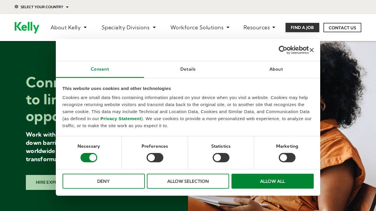 Kelly Services USA LLC website screenshot