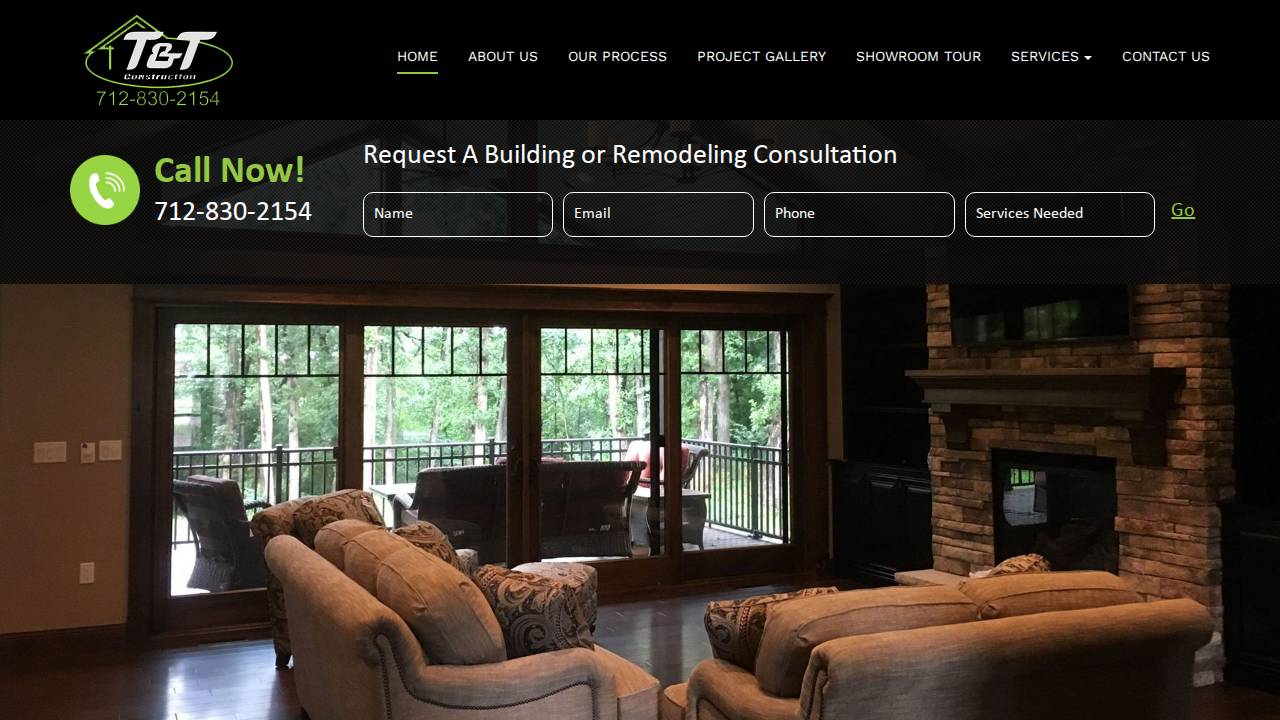 TNT Woodworking website screenshot