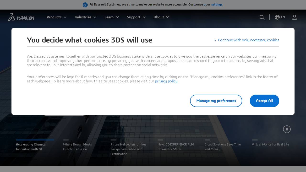 Dassault Systemes Americas Corporation AND Affiliate website screenshot