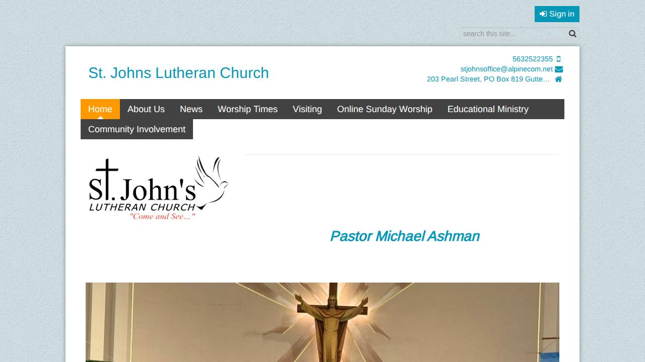 ST Johns American Lutheran C website screenshot