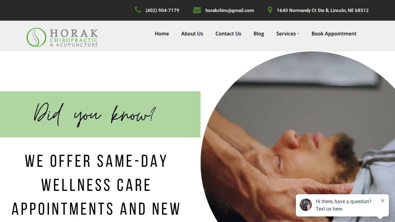 Horak Chiropractic, Pllc website screenshot