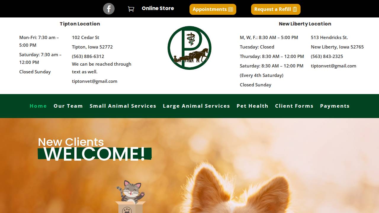 Circle P Veterinary Services website screenshot