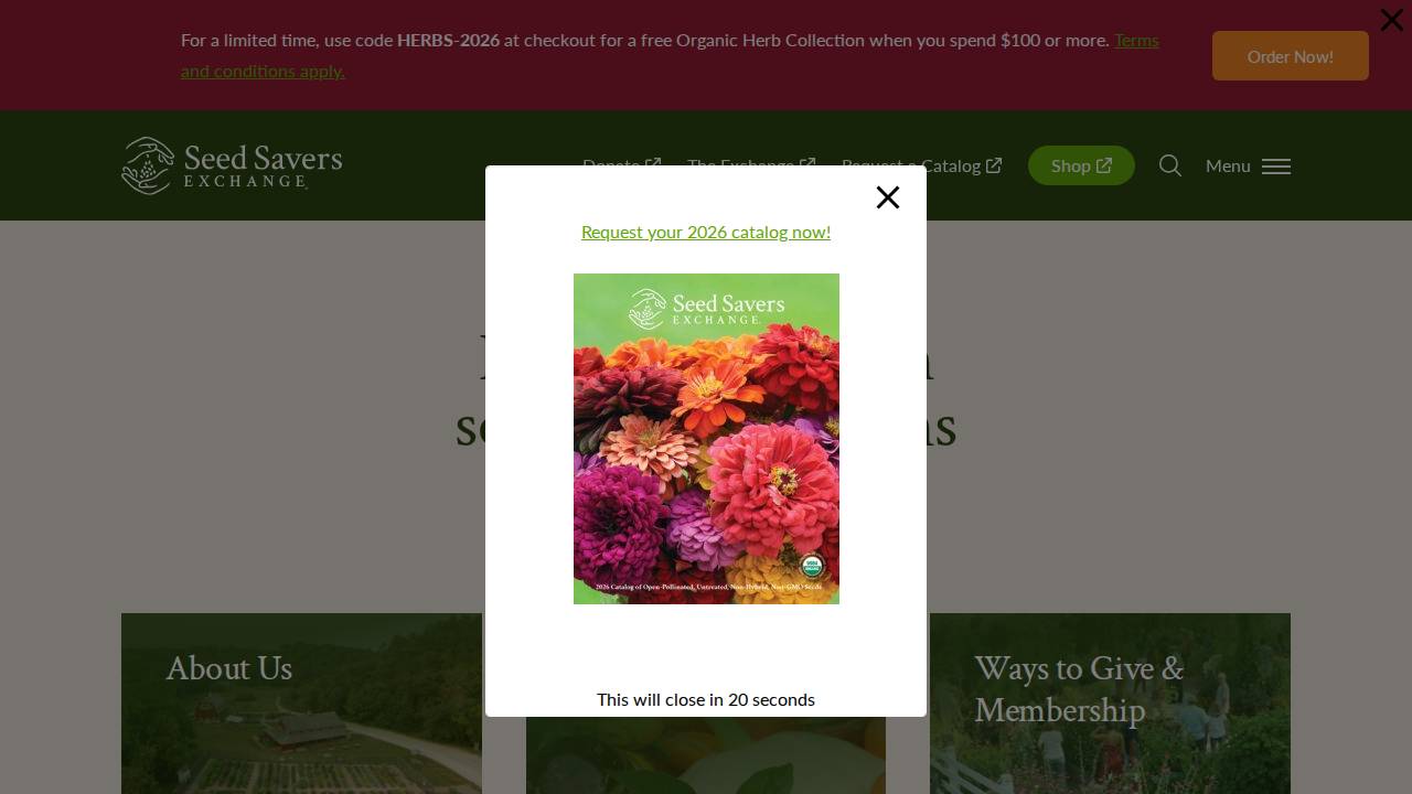 Seed Savers Exchange INC website screenshot