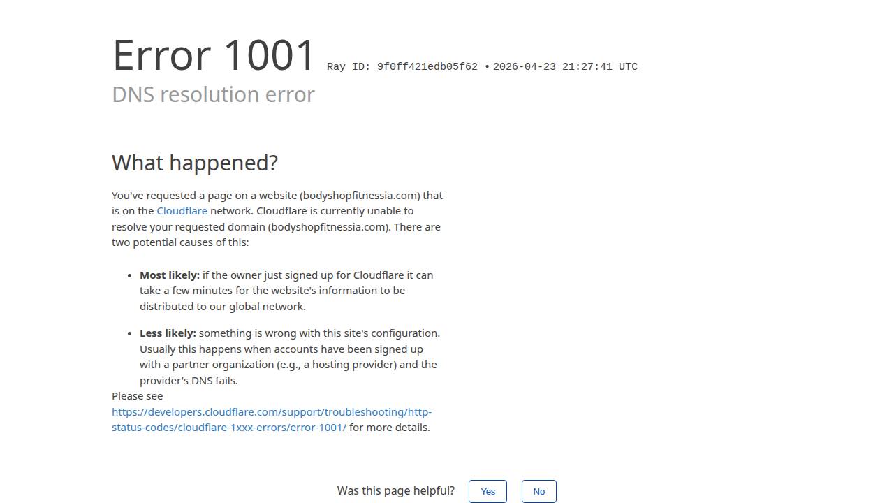Body Shop Fitness LLC website screenshot