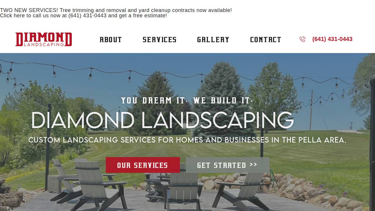 AFL Operations Llc, Diamond Landscaping website screenshot