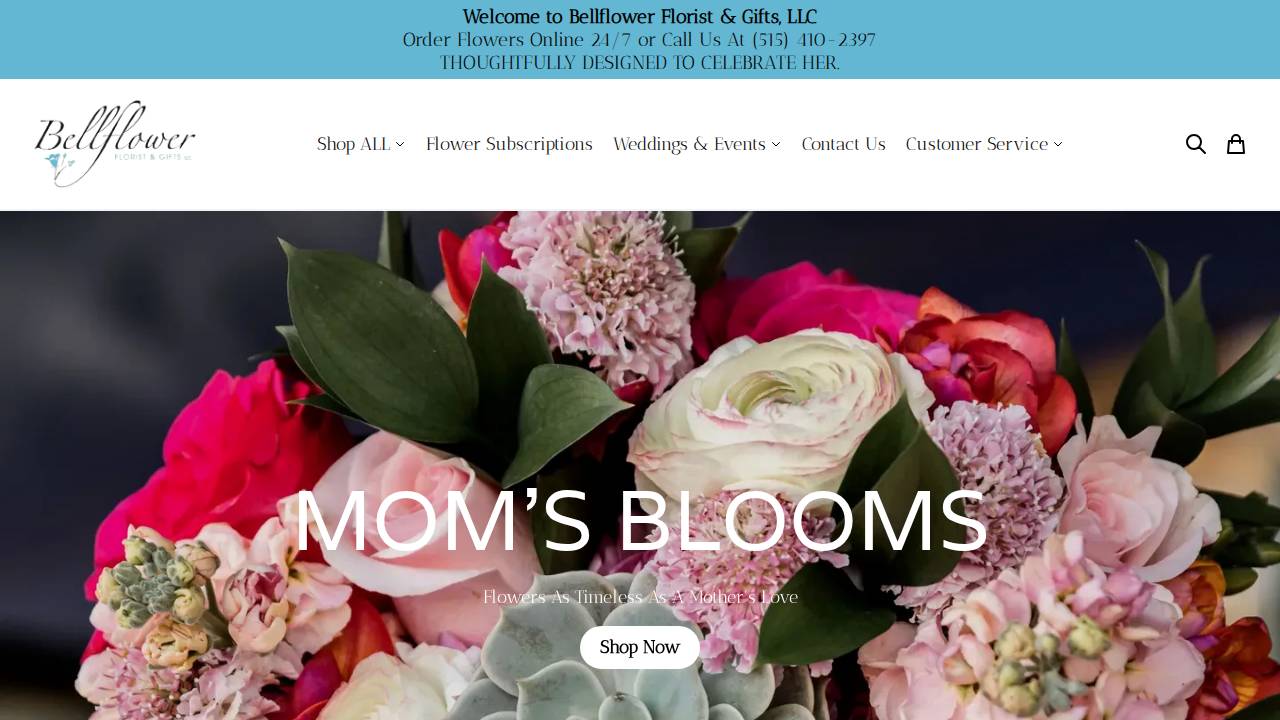 Bellflower Florist & Gifts LLC website screenshot