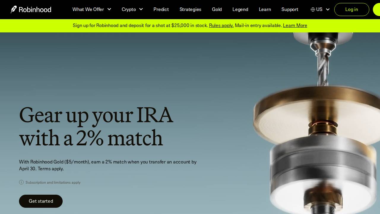 Robinhood LLC website screenshot