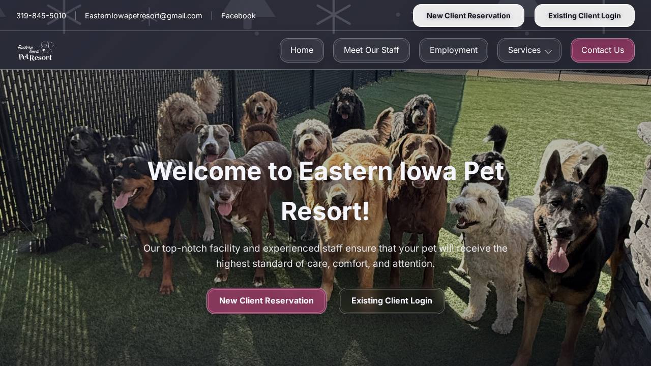 Eastern Iowa PET Resort Llc website screenshot