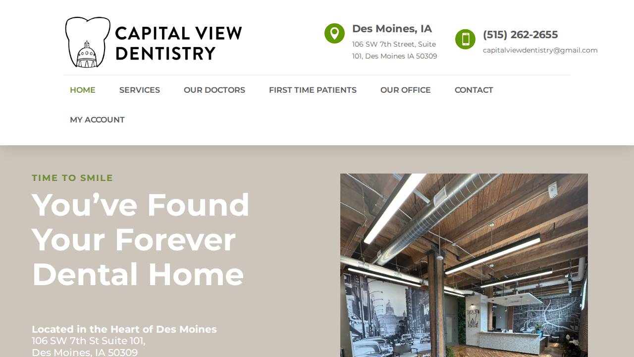 Capital View Dentistry PC website screenshot