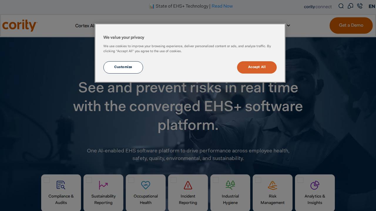 Cority Software (usa) Inc, NO Location IN Iowa website screenshot