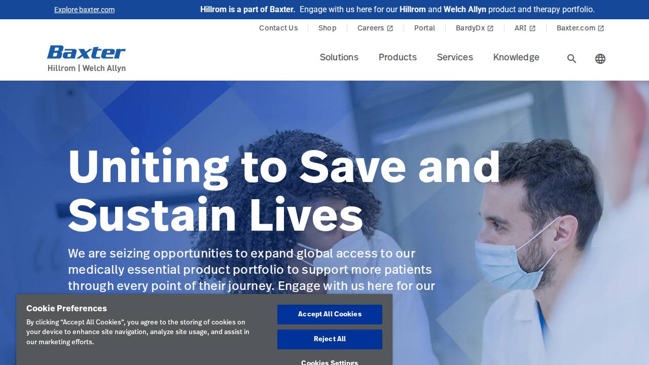 Hill-rom Company Inc, DES Moines IA Hillrom Service Center website screenshot