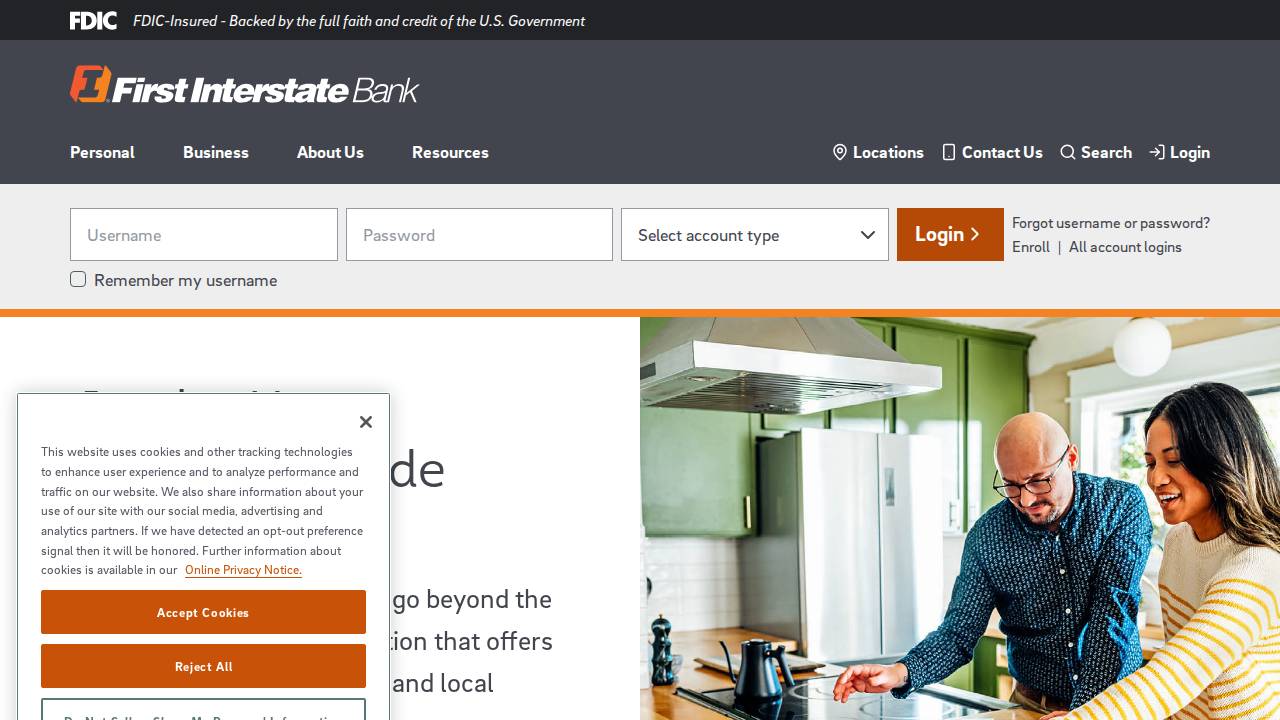 First Interstate Bank, Newton website screenshot