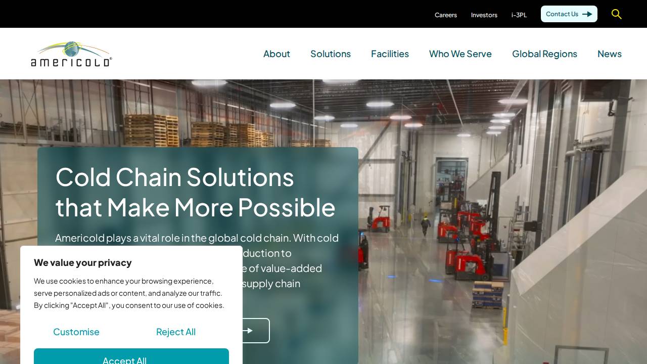 Americold Logistics Llc website screenshot