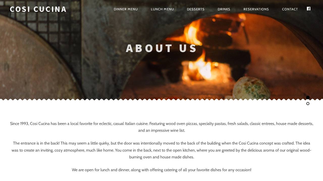 Cosi Cucina Italian Grill website screenshot