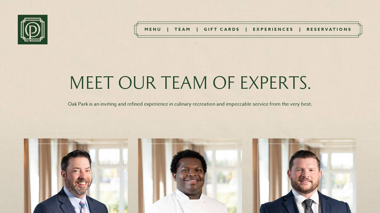 Oak Park website screenshot