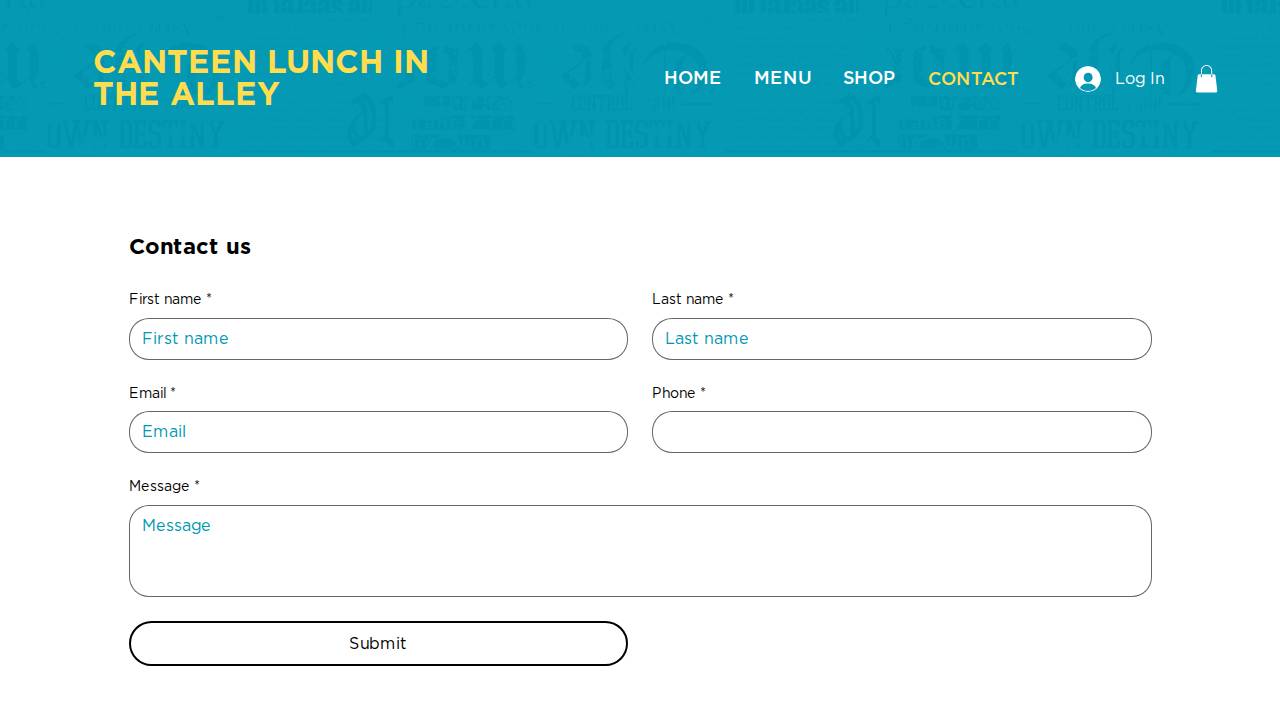 Canteen Lunch in the Alley website screenshot