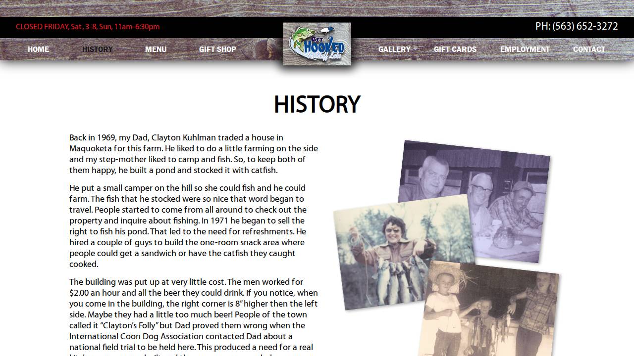 Bluff Lake Catfish Farm website screenshot