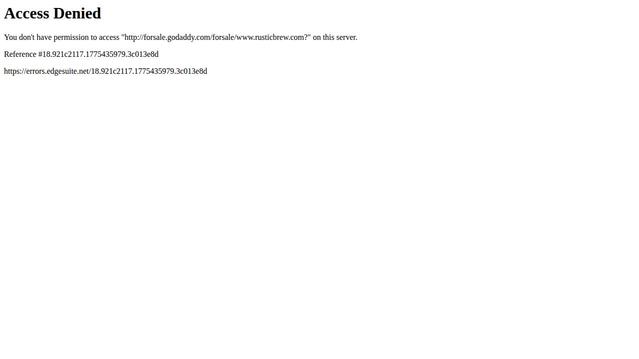 Rustic Brew website screenshot