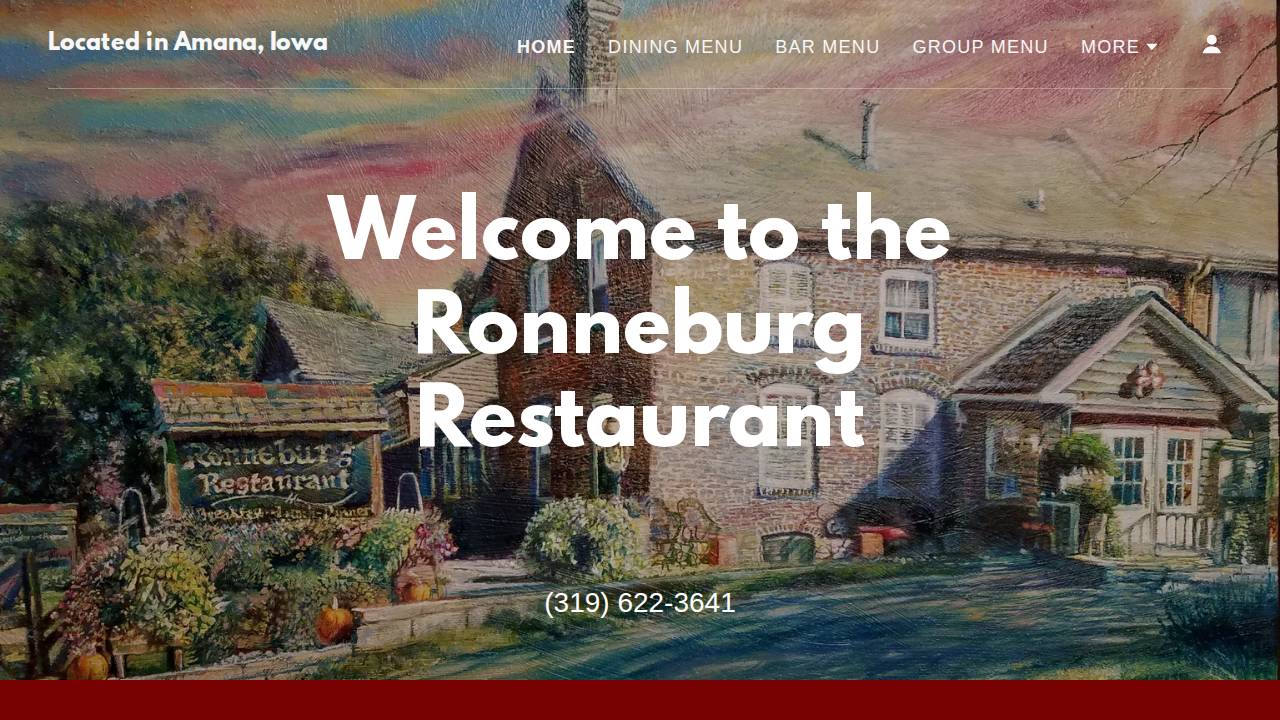 Ronneburg Restaurant website screenshot