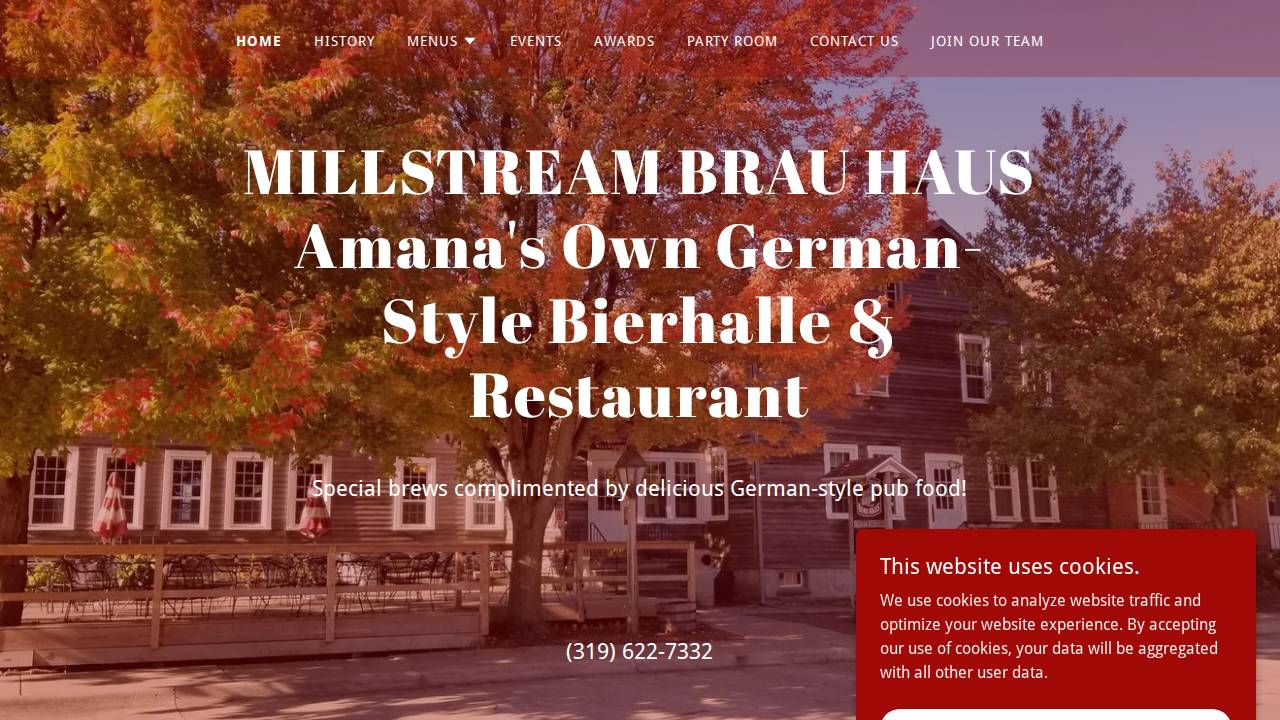 Millstream Brau Haus website screenshot