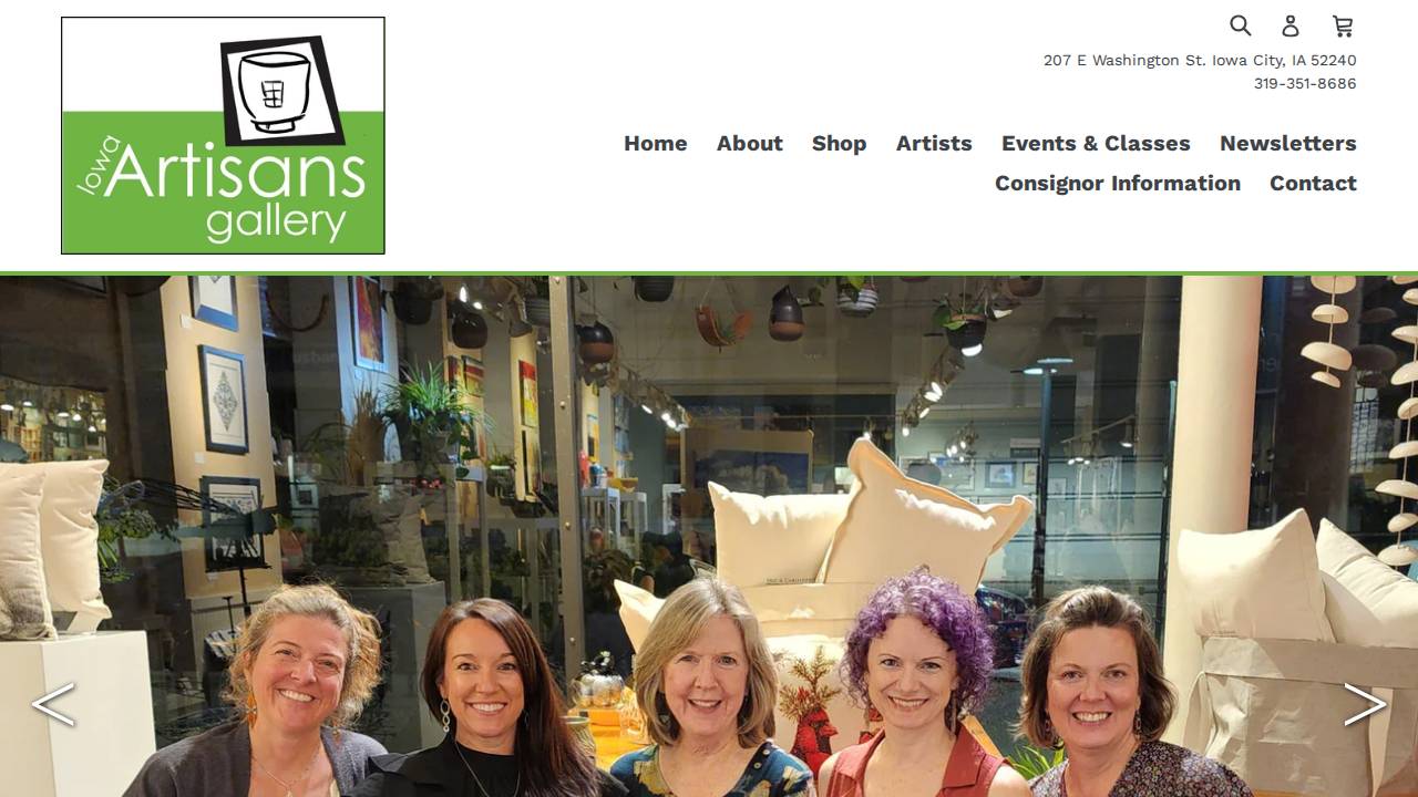 Iowa Artisans Gallery website screenshot