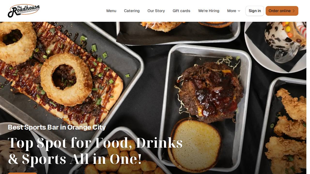 The Roadhouse website screenshot