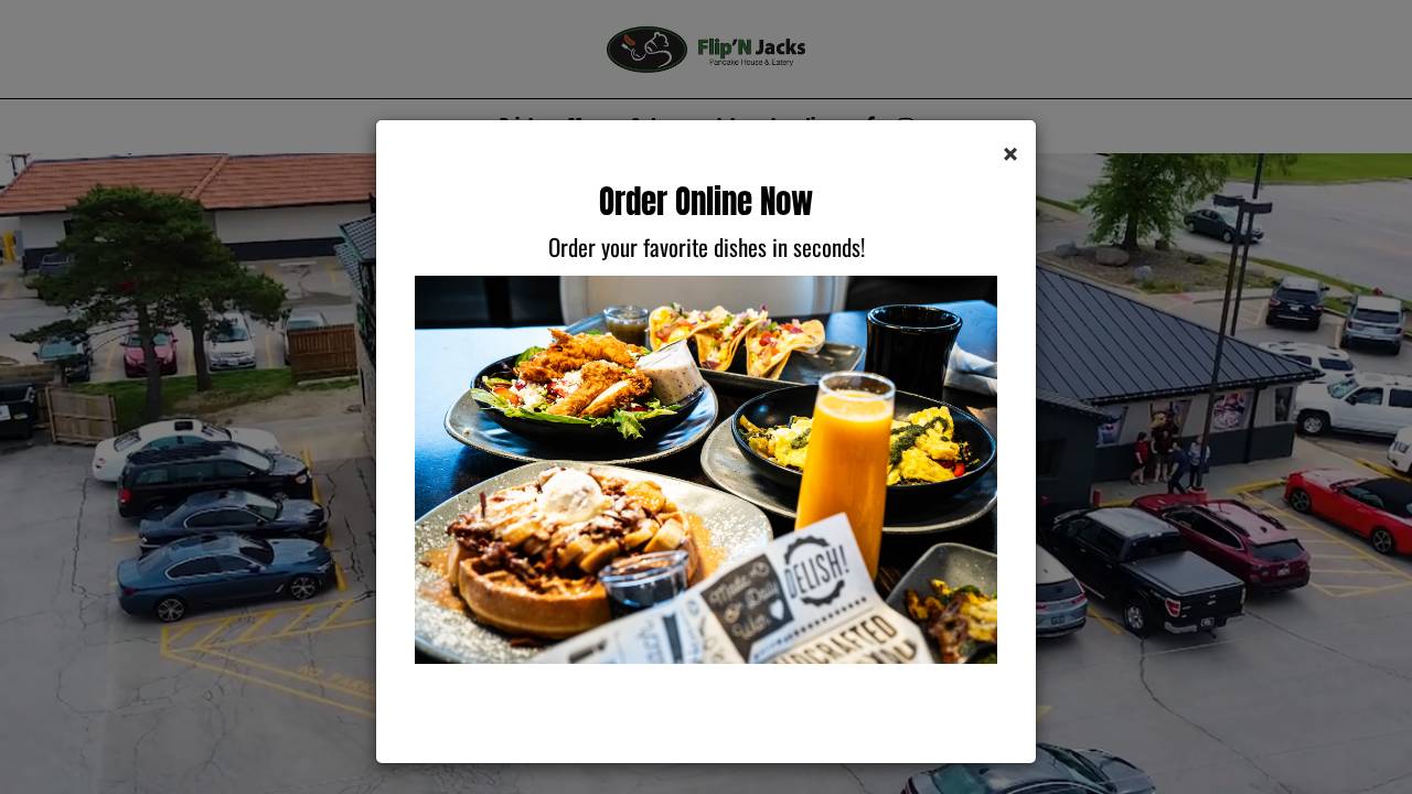 Flip’N Jacks Pancake House & Eatery website screenshot