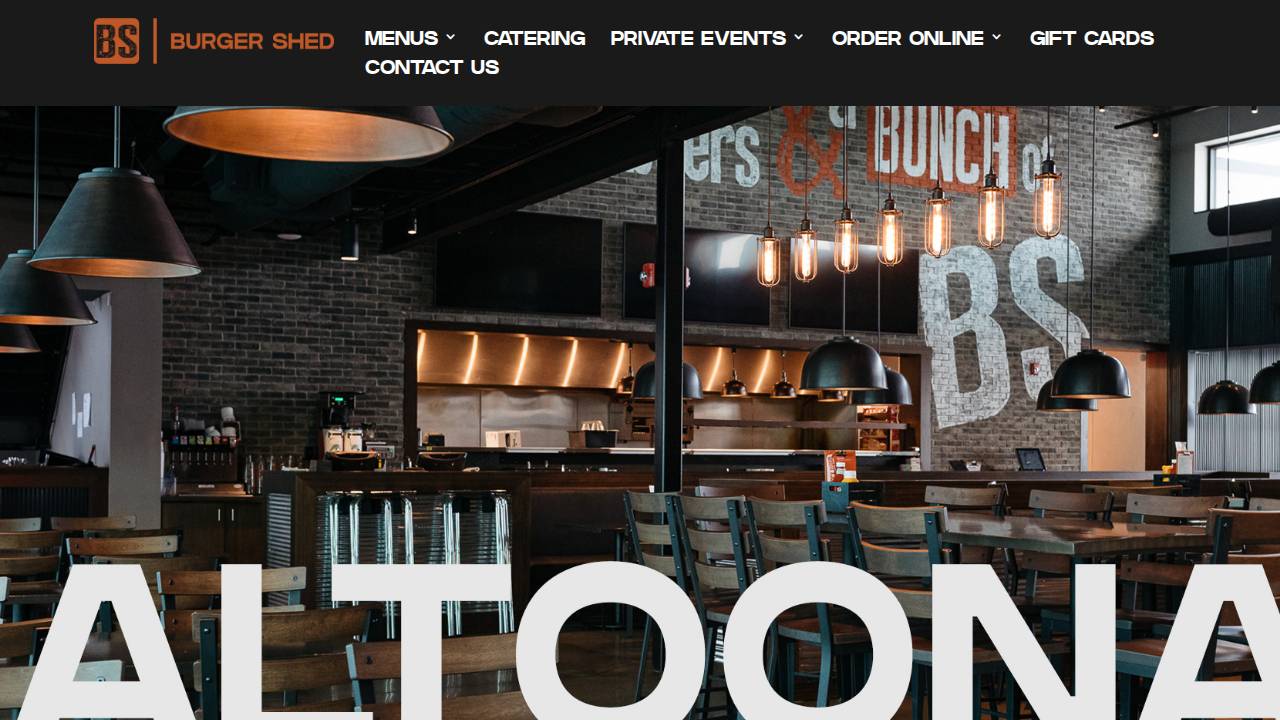 Burger Shed Restaurant Altoona website screenshot