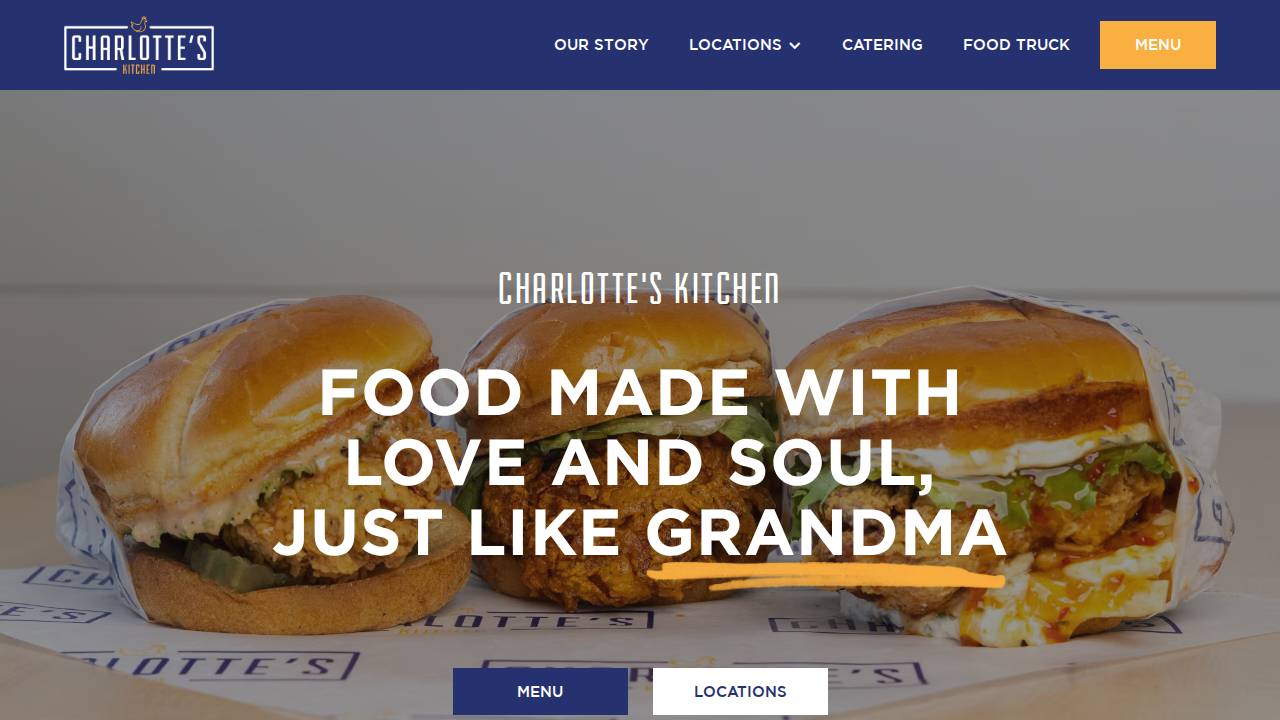 Charlotte's Kitchen website screenshot