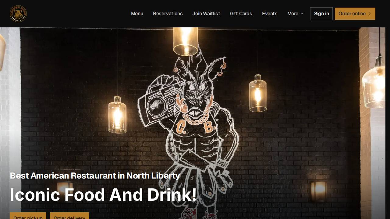 Copper Boar American Pub website screenshot