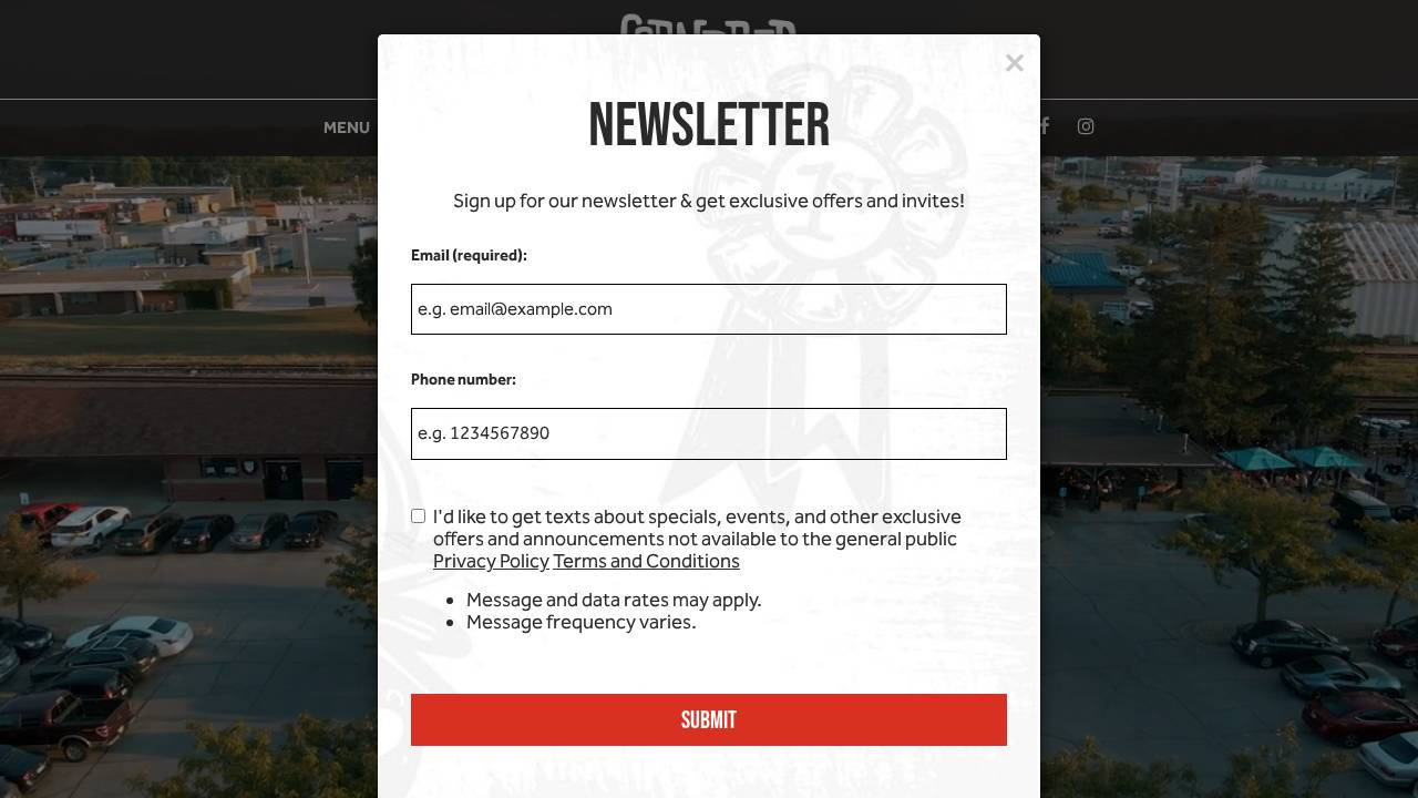 Cornbred Barbecue website screenshot