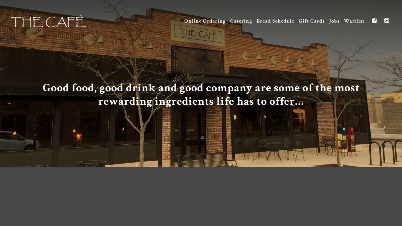 The Cafe website screenshot