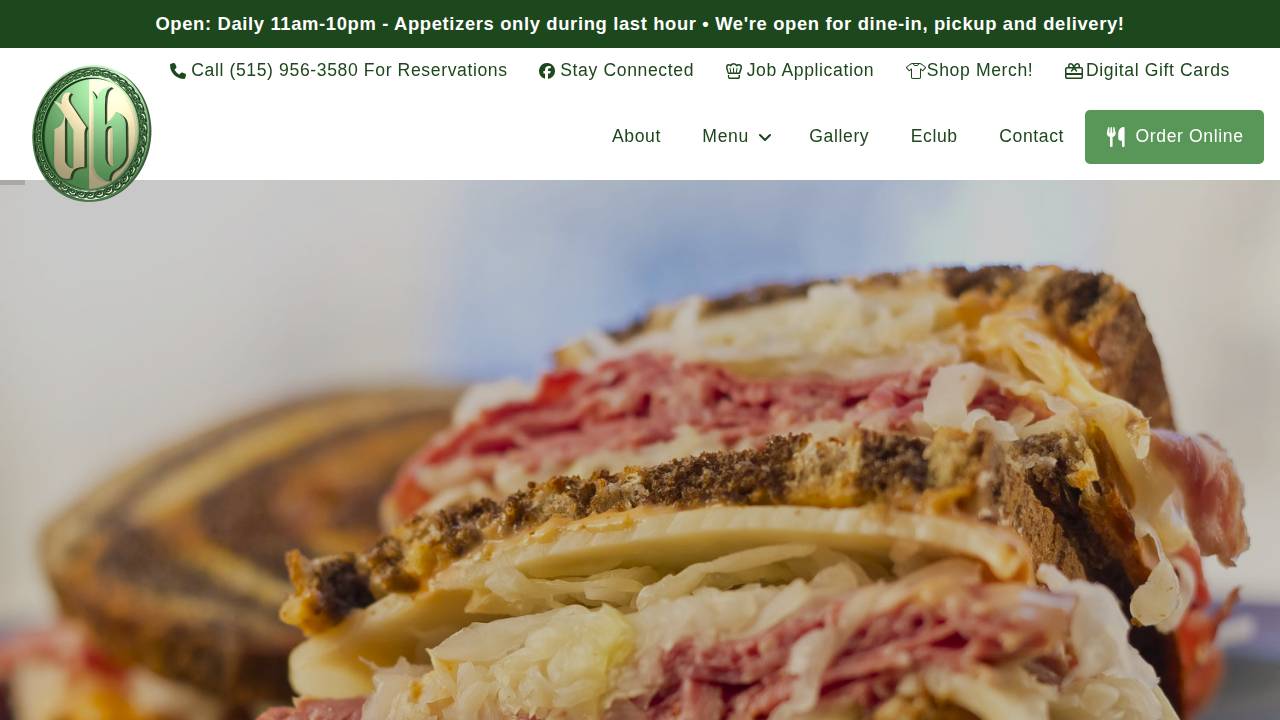 Dublin Bay Irish Pub & Grill website screenshot