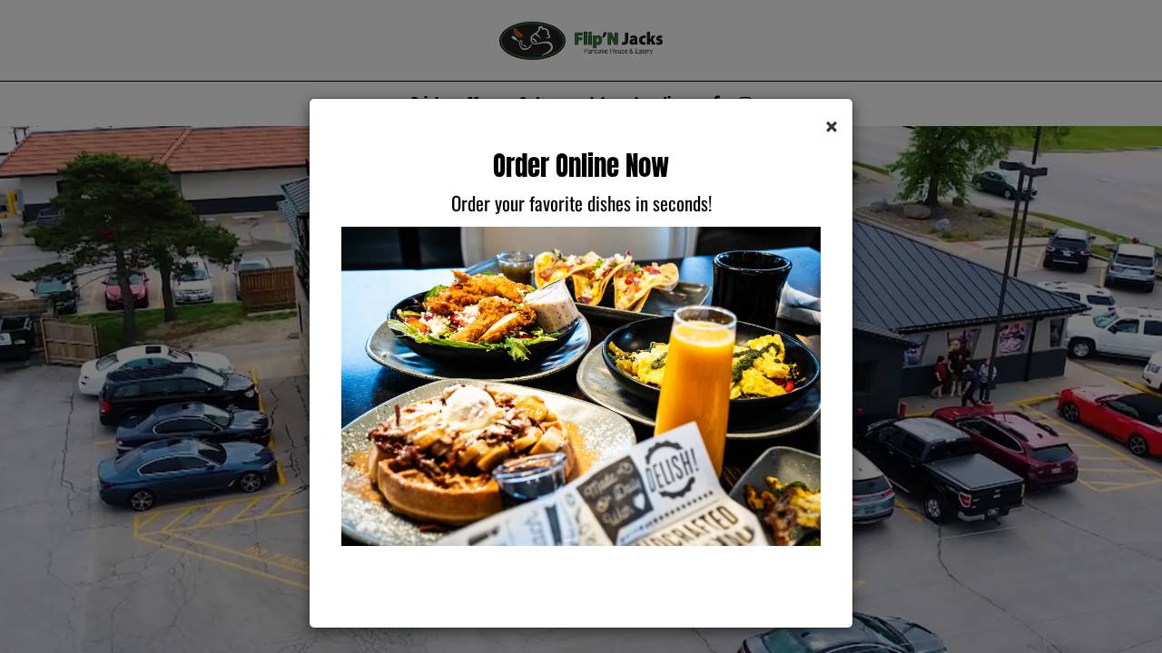 Flip'N Jacks Pancake House & Eatery website screenshot
