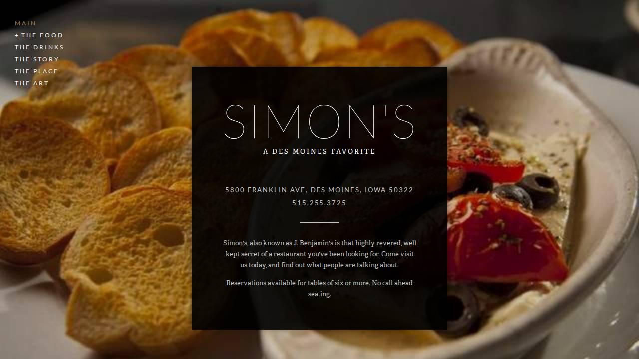 Simon's website screenshot