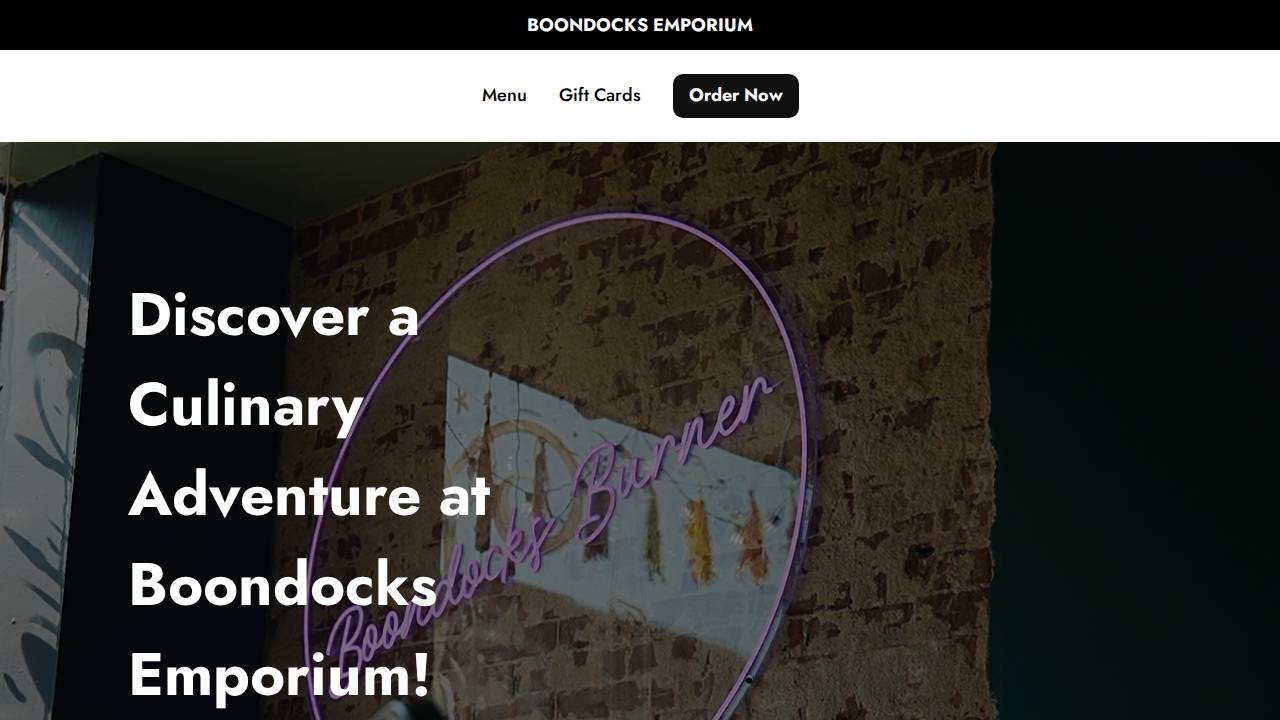 Boondocks Emporium website screenshot
