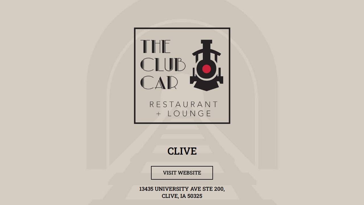 Club Car Restaurant & Lounge- Clive website screenshot