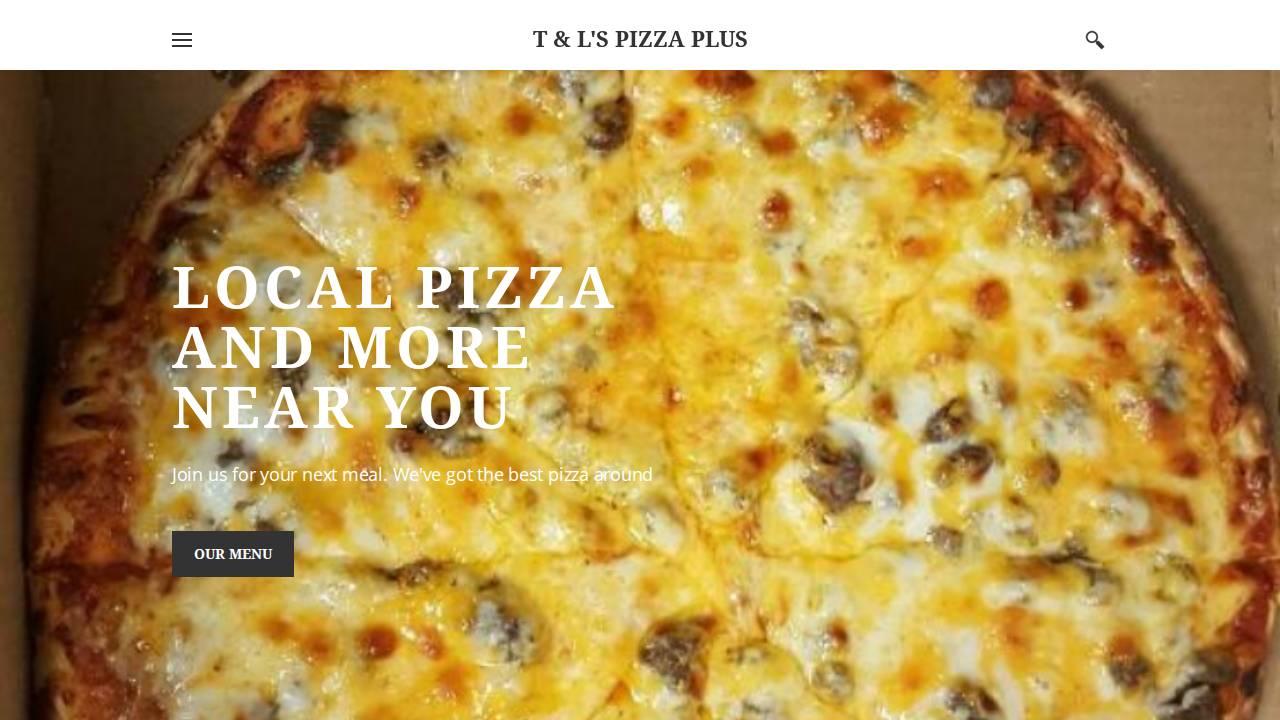 T&L's Pizza Plus website screenshot