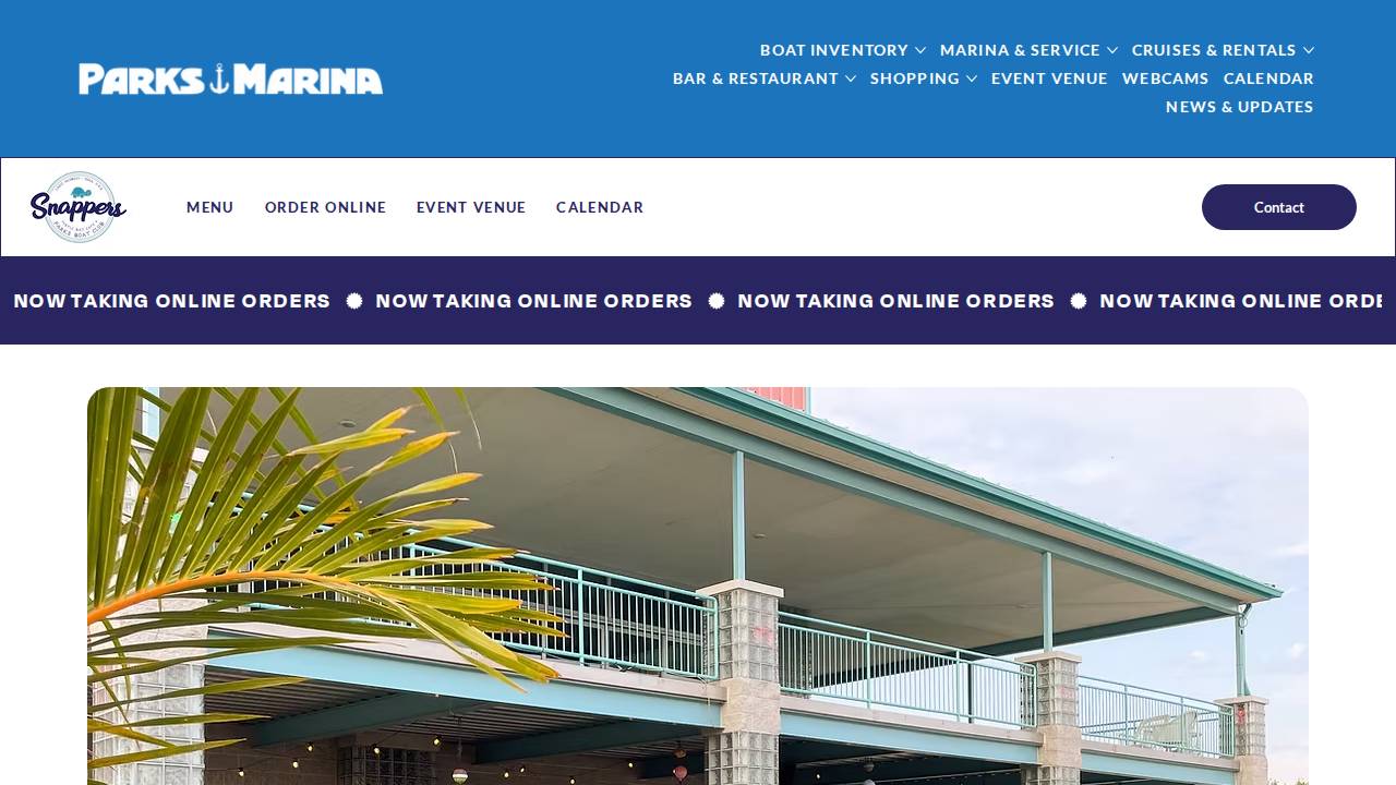 Snappers & Parks Boat Club website screenshot