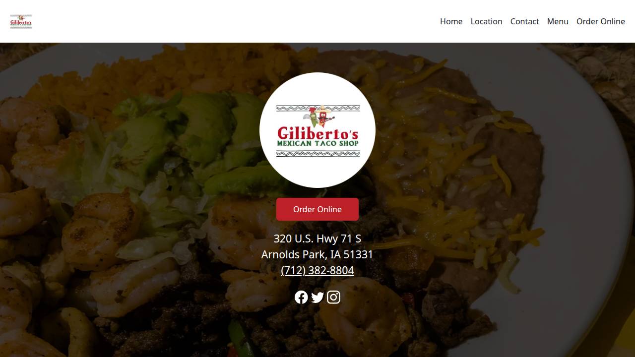 Giliberto's website screenshot