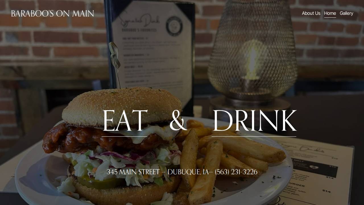 Baraboo's on Main website screenshot