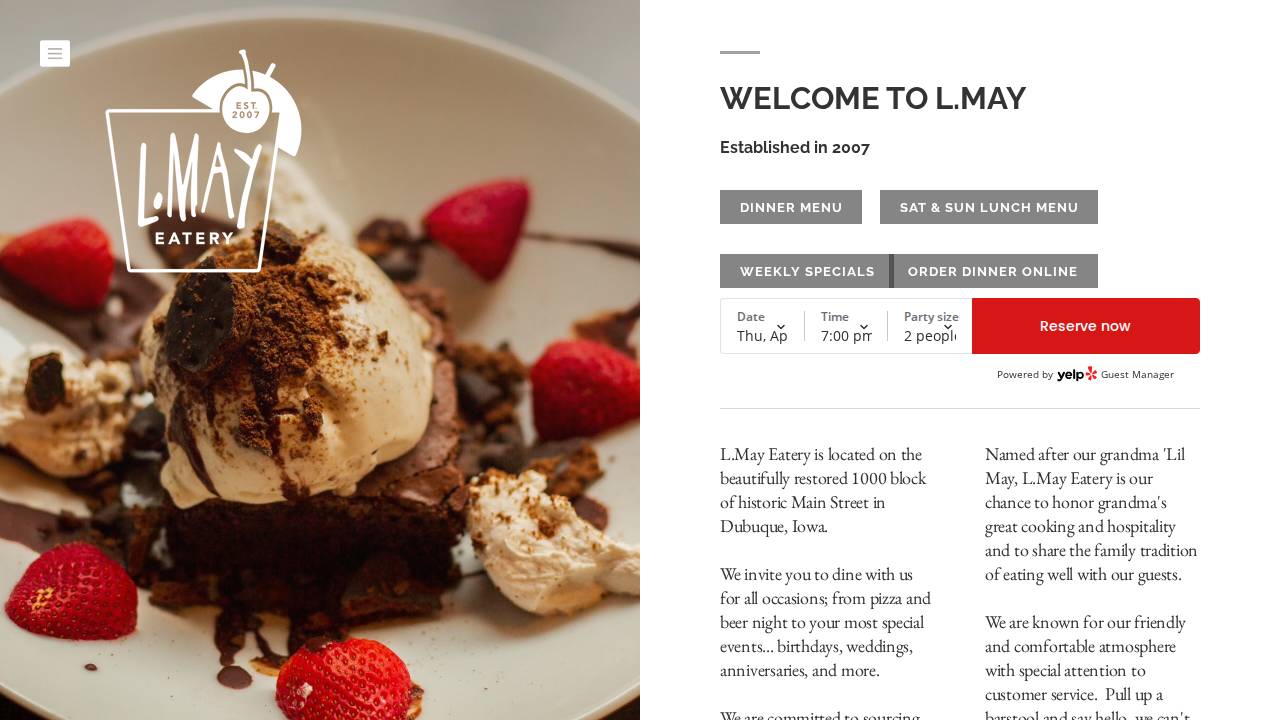 L.May Eatery website screenshot
