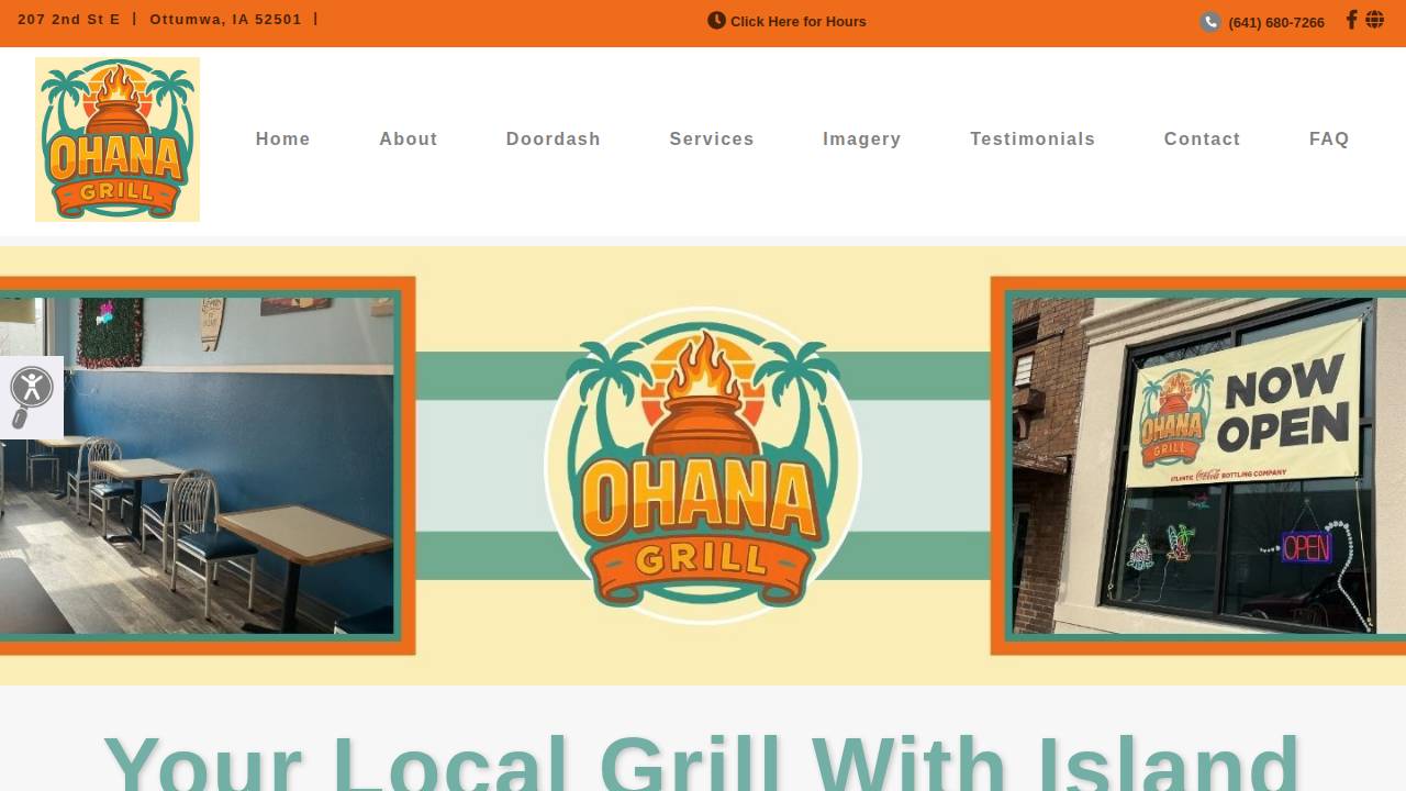 Ohana grill website screenshot