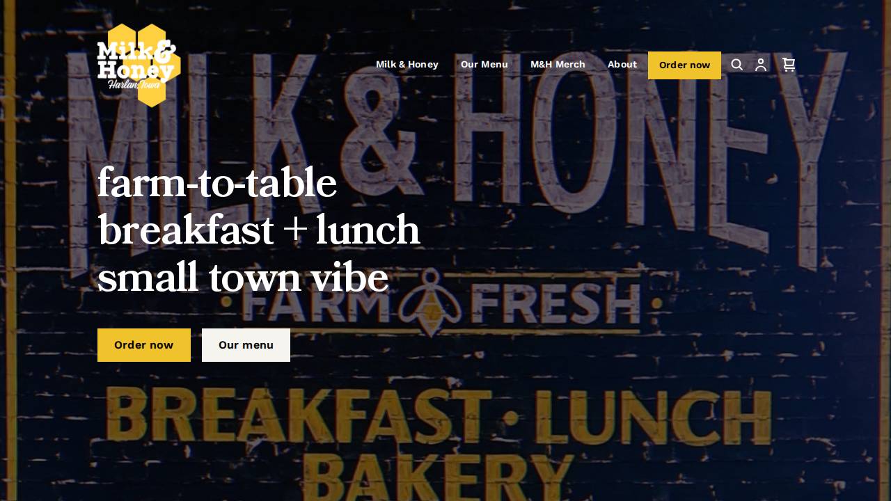 Milk & Honey website screenshot