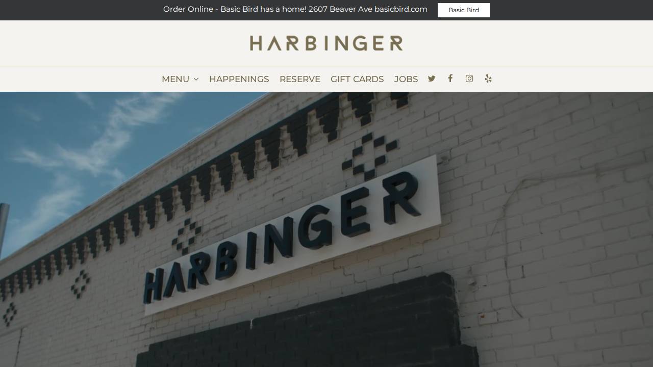 Harbinger website screenshot