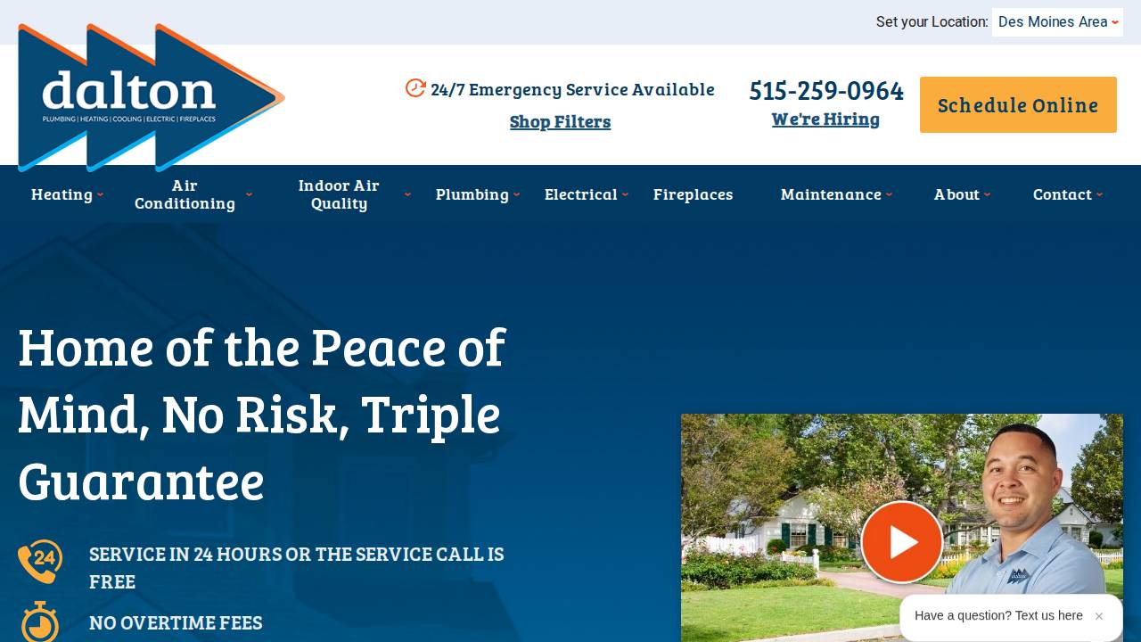 Dalton Plumbing website screenshot